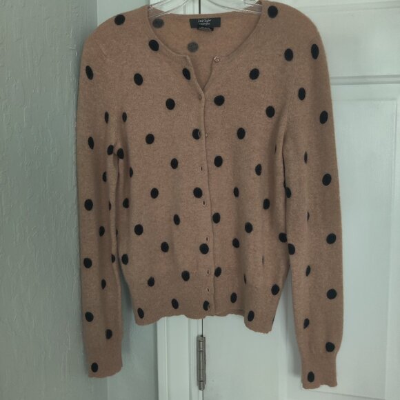 Lord & Taylor Cashmere Sweater Brown Black Petite L - Picture 1 of 5